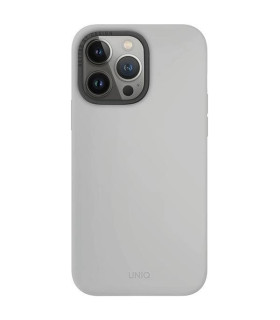Etui UNIQ Lino Hue iPhone 15 Pro Max – Jasnoszare, MagSafe