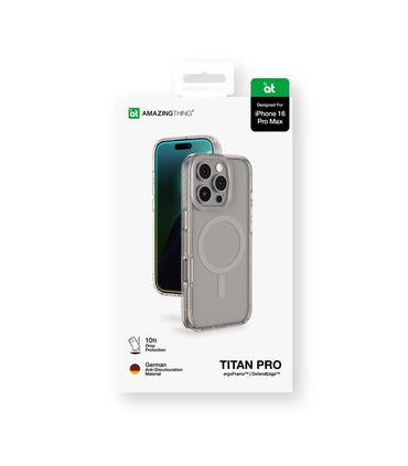 Etui Titan Pro MagSafe iPhone 16 Pro – Przezroczysto-Szary