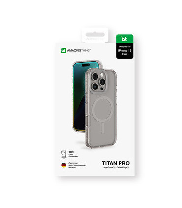 Etui Titan Pro MagSafe iPhone 16 Pro Max – Przezroczysto-Szary
