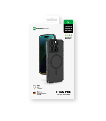 Etui Titan Pro MagSafe iPhone 16 Pro Max – Przezroczysto-Czarny