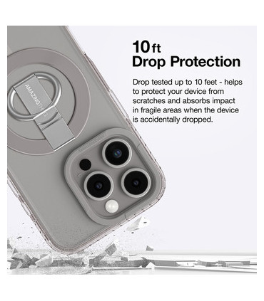 Etui Titan Pro Mag Ring iPhone 16 Pro Max – Szare i Wytrzymałe