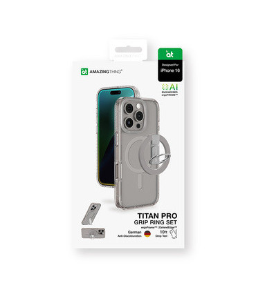 Etui Titan Pro Mag Ring iPhone 16 Pro Max – Szare i Wytrzymałe