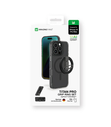 Etui Titan Pro Ring Grip iPhone 16 Pro – 10FT Czarny