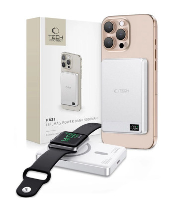 Powerbank Tech-Protect PB33 LifeMag 5000mAh – MagSafe i Styl!