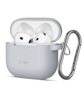 Etui Tech-Protect Silicone Hook AirPods 4 – Szara Ochrona!