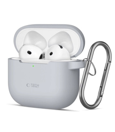 Etui Tech-Protect Silicone Hook AirPods 4 – Szara Ochrona!