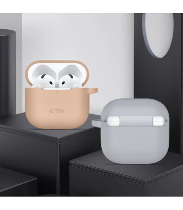 Etui Tech-Protect Silicone Hook AirPods 4 – Szara Ochrona!