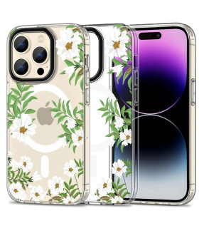 Etui MagMood kwiatowy iPhone 15 Pro styl i ochrona
