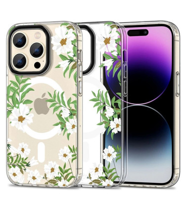 Etui MagMood kwiatowy iPhone 15 Pro styl i ochrona