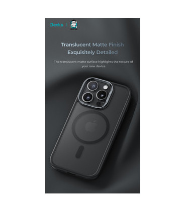 Benks Etui Magnetic Mist Metal Frame – iPhone 16 Pro Max Szary