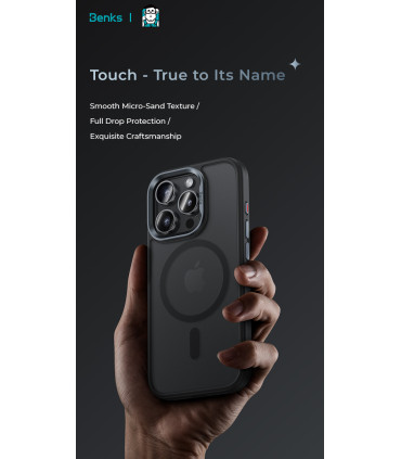 Benks Etui Magnetic Mist Metal Frame – iPhone 16 Pro  Szary