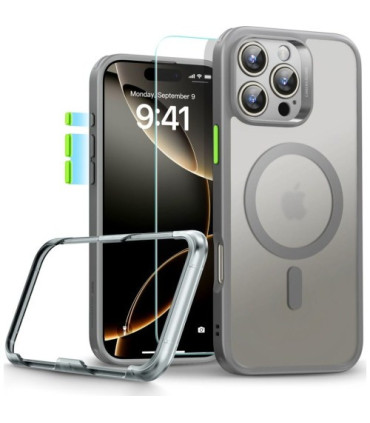 Zestaw ESR Classic Pro Set HaloLock do iPhone 16 Pro Max – Półprzezroczysto-Szary