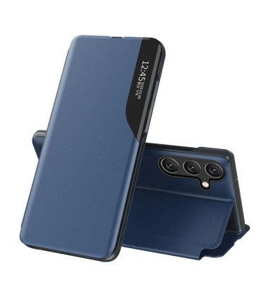 Etui Eco Leather View Case do Samsung Galaxy S25 – Niebieskie