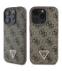 Etui Guess Hardcase Leather 4G Triangle Strass do iPhone 16 Pro – Brązowe