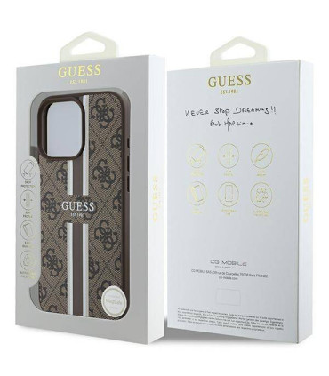 Etui Guess 4G Printed Stripes MagSafe do iPhone 16 Pro Max – Elegancja i Funkcjonalność