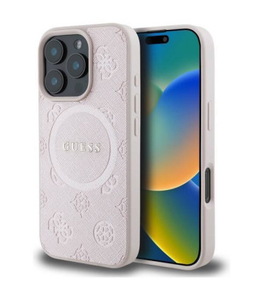 Etui Guess Saffiano Peony Classic Logo MagSafe do iPhone 16 Pro Max