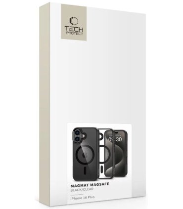 Etui Tech-Protect MagMat MagSafe iPhone 16 Plus – Black/Clear