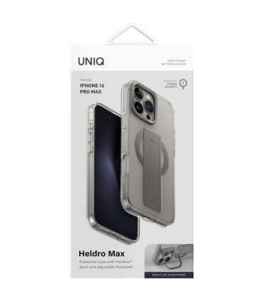 Etui UNIQ Heldro Max FlexGrip MagSafe iPhone 16 Pro Max – Przezroczysto-Szare