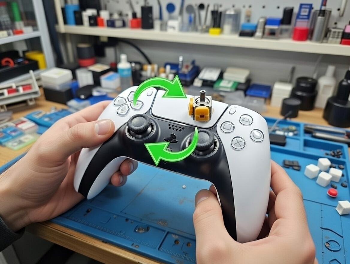 Stary zużyty analog (dryft) i nowy moduł po wymianie