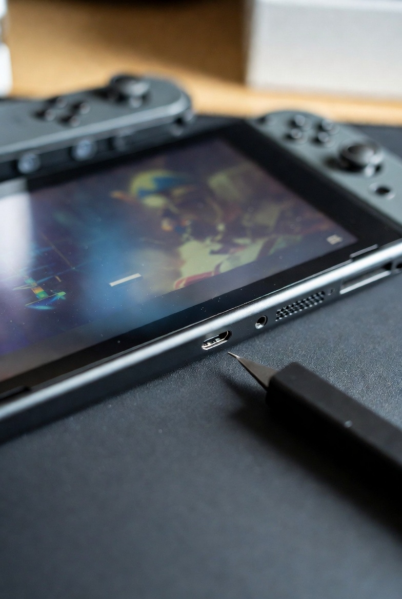 Uszkodzony port USB-C Nintendo Switch – wygięte piny