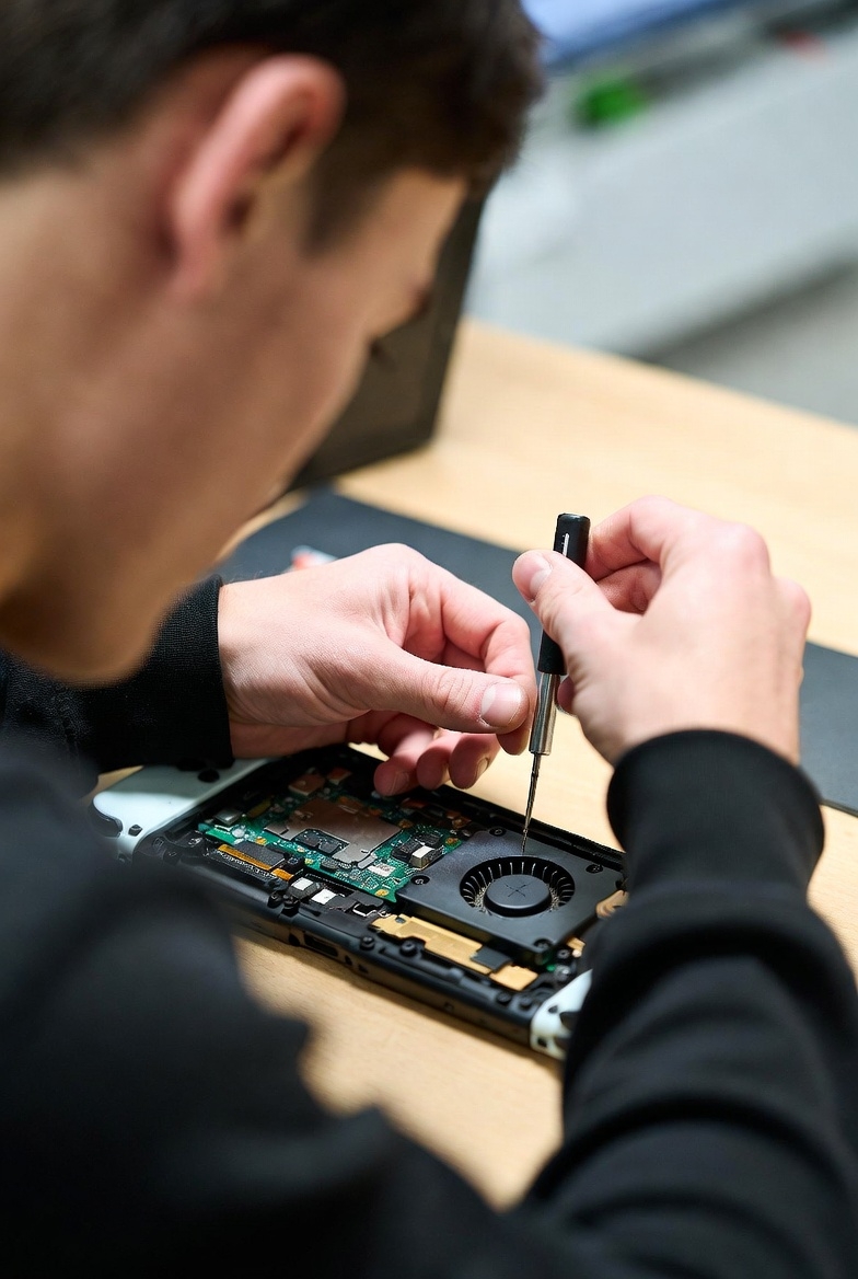 Nintendo Switch po **wymianie wentylatora** – cicha praca i niskie temperatury