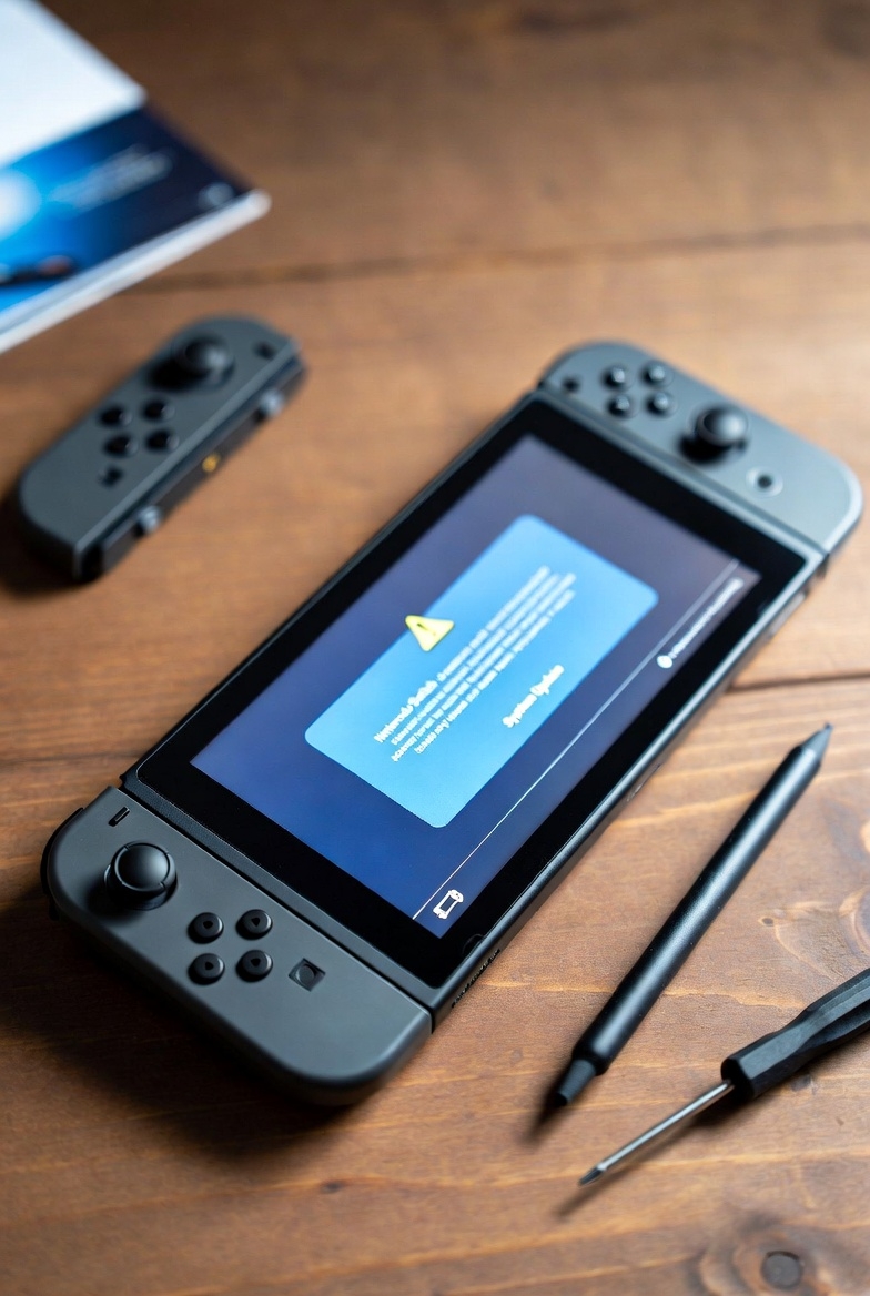 Nintendo Switch po **naprawie oprogramowania** – normalny start systemu