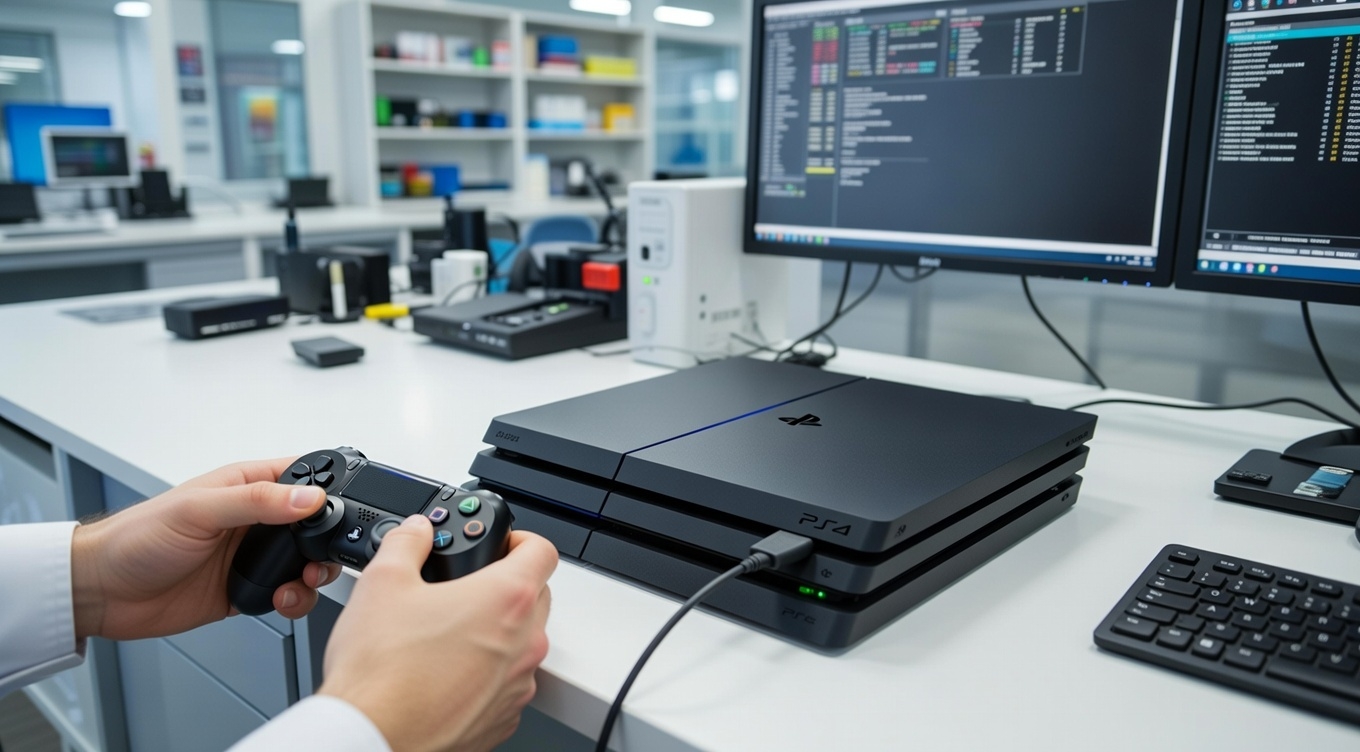 Proces **naprawy systemu** PlayStation 4 Slim – reinstalacja firmware