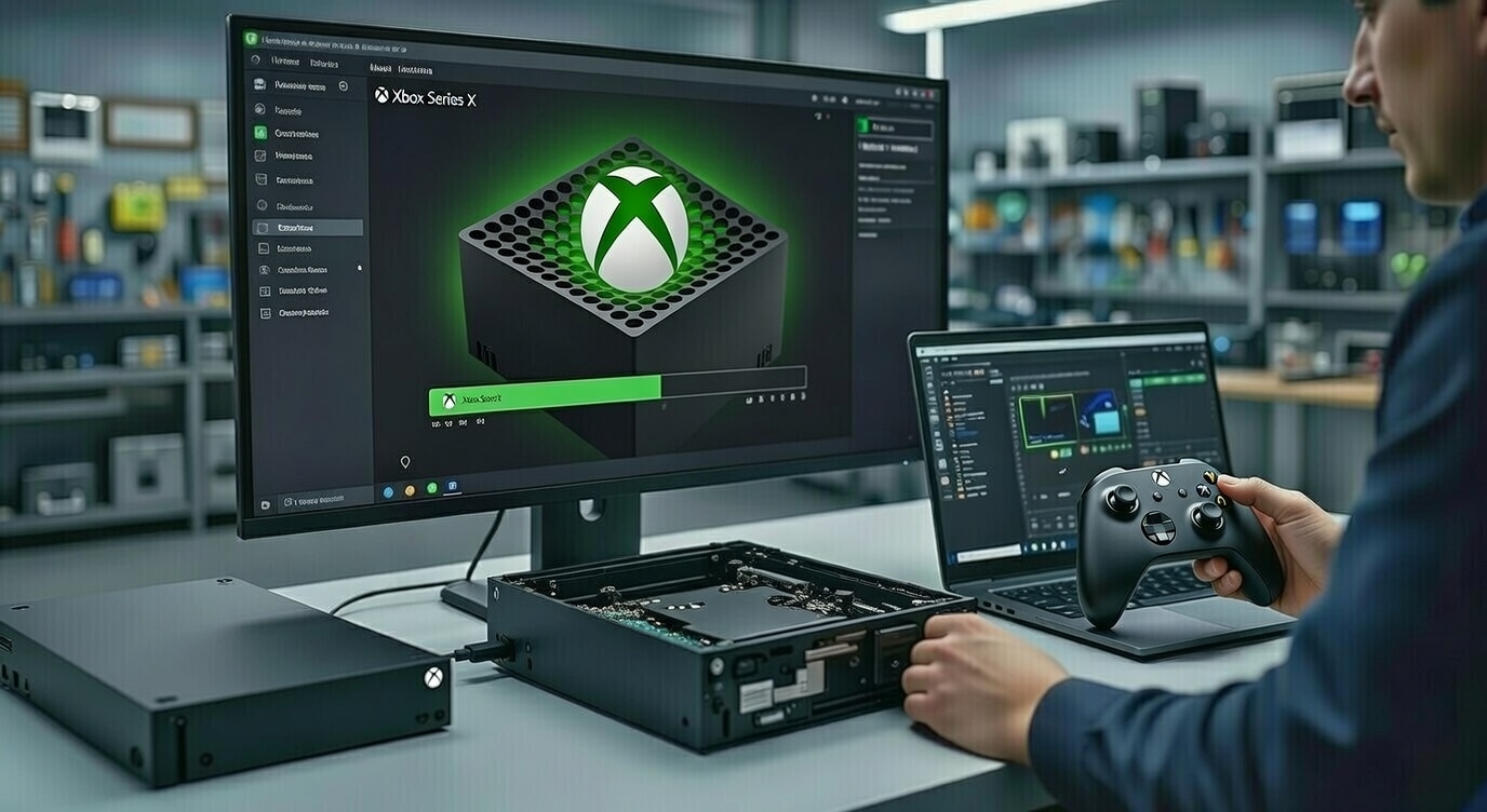 Xbox Series S z błędem systemowym lub zielonym ekranem śmierci