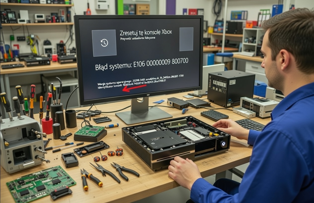 Xbox One S z błędem systemowym lub zielonym ekranem śmierci