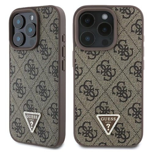 Guess Hardcase Leather 4G Triangle Strass - iPhone 16 Pro