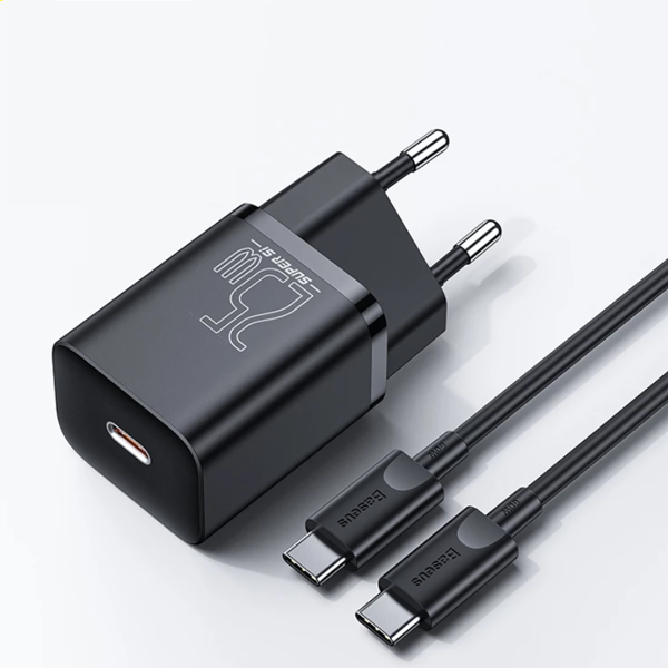 Baseus Super Si Sets Ładowarka sieciowa + kabel USB-C 25W QC3.0 PD