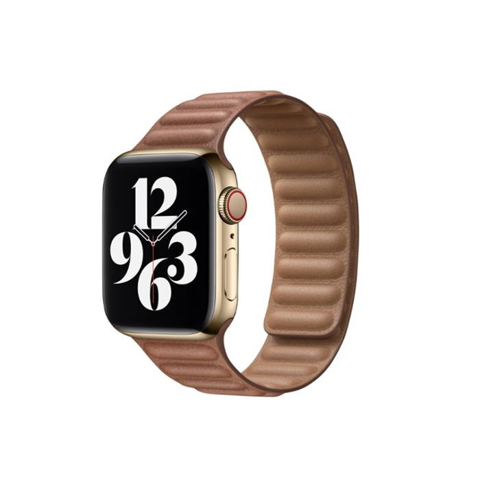 Apple Watch Leather Link Saddle Brown