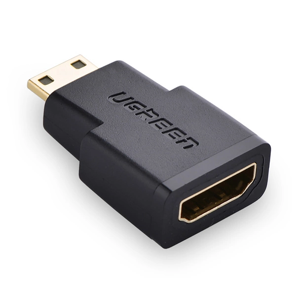 Ugreen 20101 adapter HDMI mini HDMI żeński czarny widok z tyłu