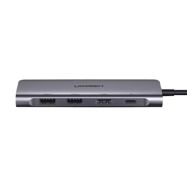 Adapter Ugreen CM195 6w1 USB-C HDMI USB-A PD szary