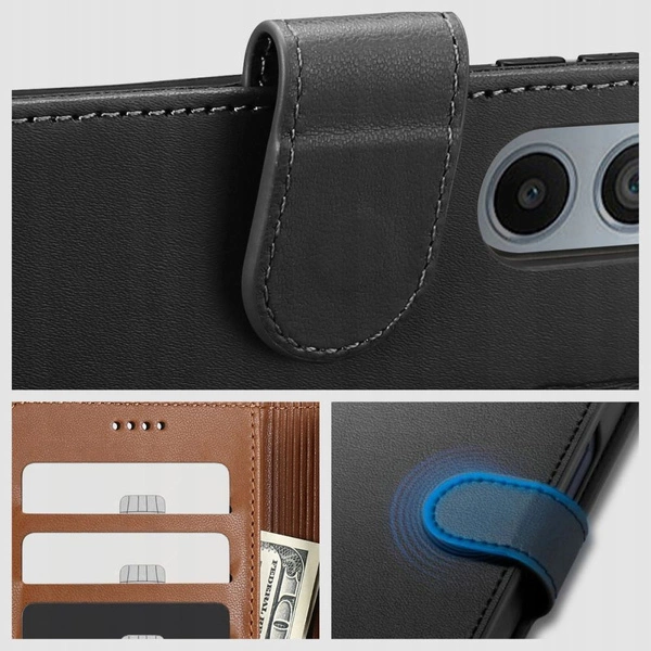 Czarne etui Tech-Protect Wallet na Samsung Galaxy M35 5G