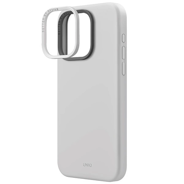 Etui UNIQ Lino Hue Magclick Charging do iPhone 15 Pro Max - jasnoszare